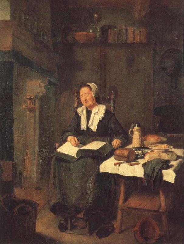 BREKELENKAM, Quiringh van A Woman Asleep by a Fire oil painting image